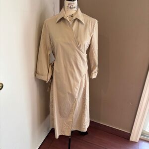 Max Mara shantung silk wrap dress
